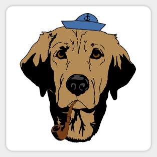 Golden retriever sailor Sticker